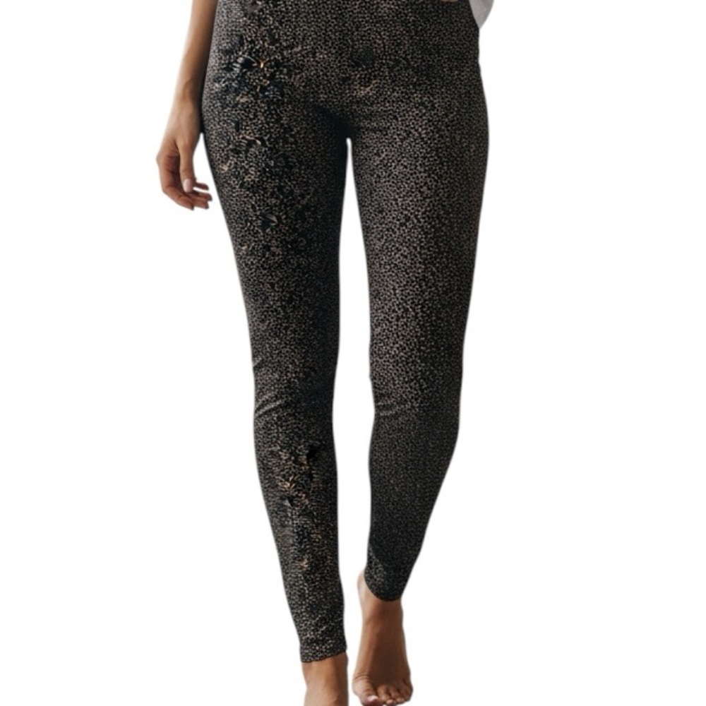 J. McLaughlin Stretchy Brown Black Blue Print Pants 8